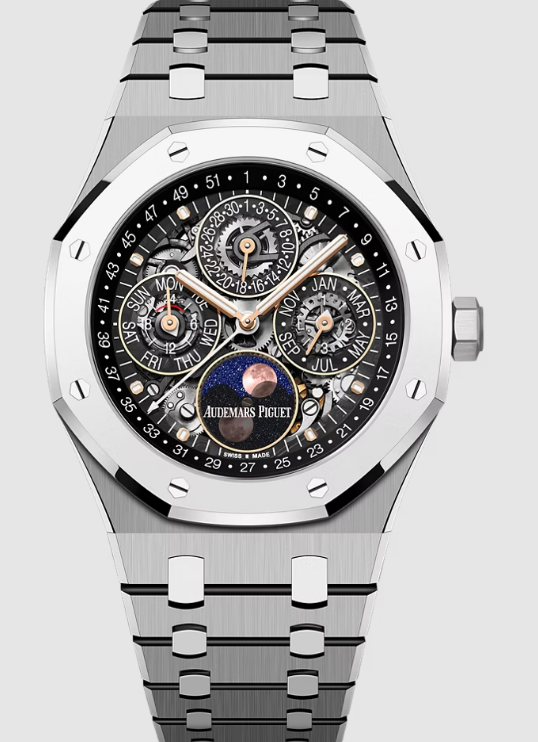 Review Audemars Piguet Royal Oak Perpetual Calendar Openworked Replica Watch 26685XT.OO.1320XT.01